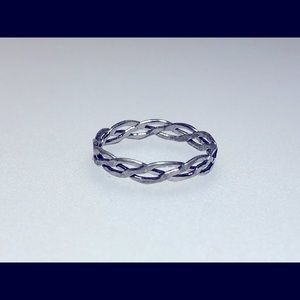 Braided Silver Colored Ring